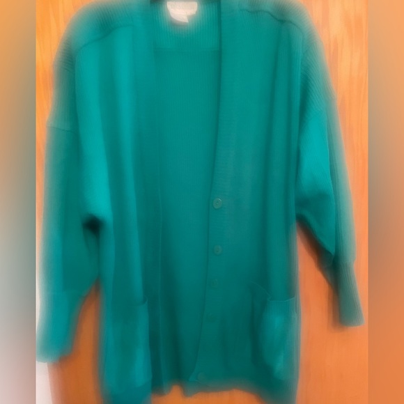 Vintage Simon Chang Cardigan M Green - Picture 1 of 3